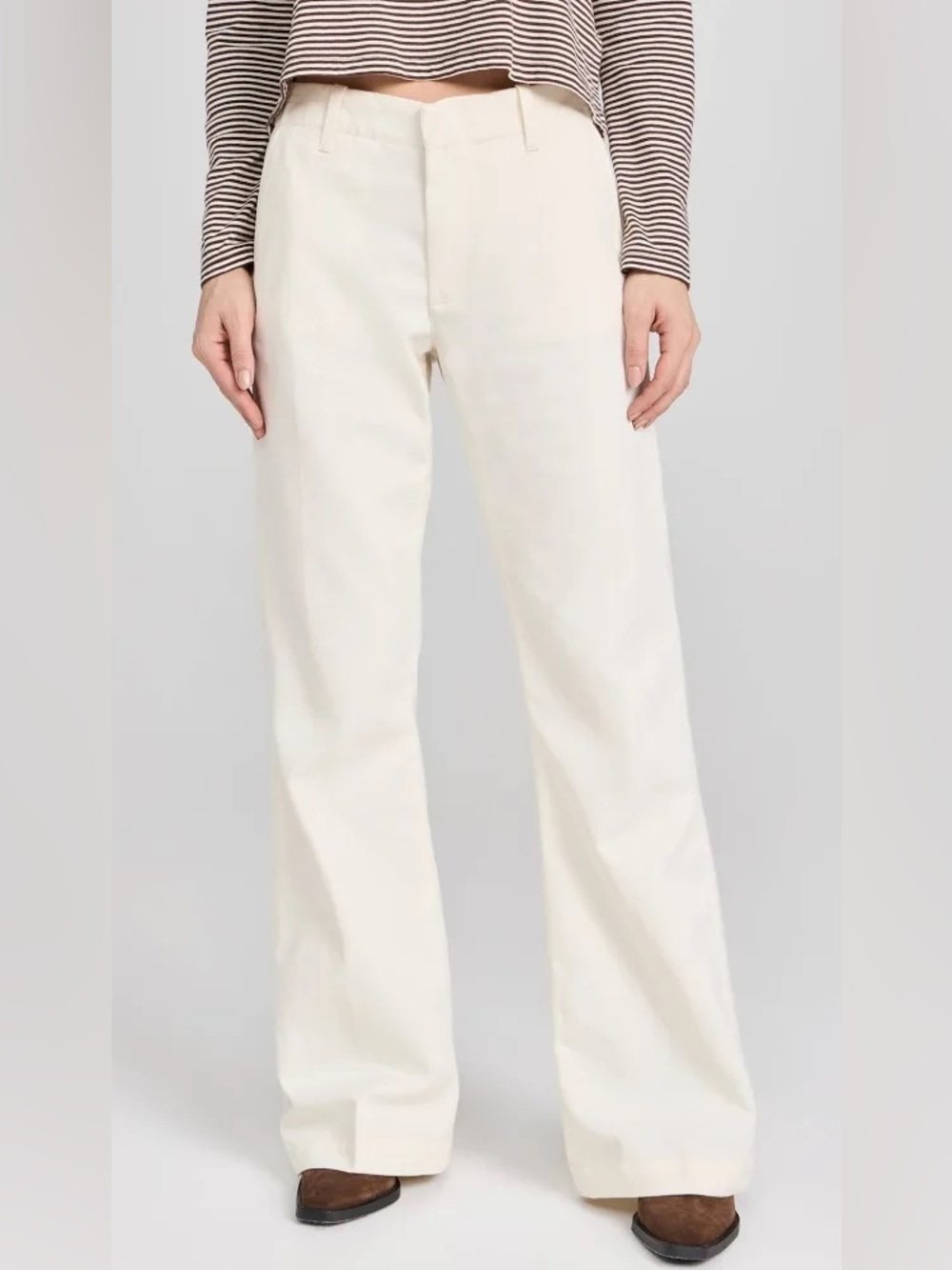 RE/DONE Mid-Rise Flared Trouser Ivory Jean (125)